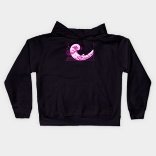 Hokusai Meets Fibonacci, Magenta Kids Hoodie